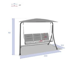 Balancelle 3 Places Ardoise Lako Hespéride -Mobilier De Jardin balancelle 3 places ardoise lako hesperide 5