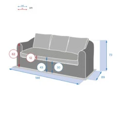 Canapé 3 Places Moorea Savana Hespéride -Mobilier De Jardin canape 3 places moorea savana hesperide 2