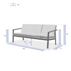 Canapé 3 Places Pavane Graphite Hespéride -Mobilier De Jardin canape 3 places pavane graphite hesperide 1 5