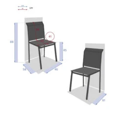 Chaise Extérieur Essentia Graphite/anthracite Hespéride -Mobilier De Jardin chaise exterieur essentia graphite anthracite hesperide 3