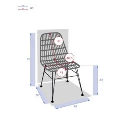 Chaise Extérieure Lambada Sésame & Graphite Hespéride -Mobilier De Jardin chaise exterieure lambada sesame graphite hesperide 3