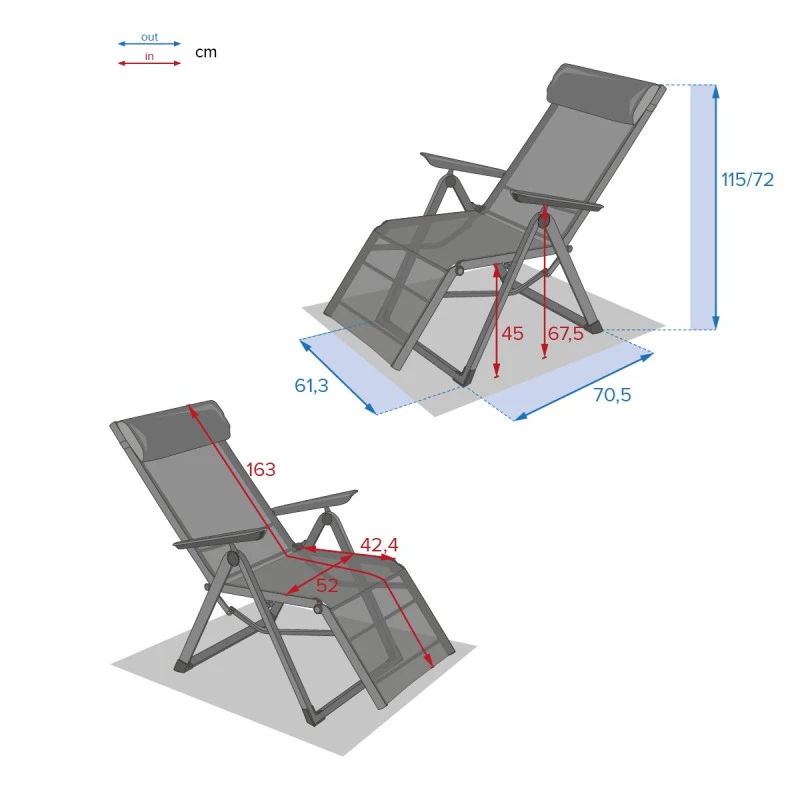 Chaise Longue Decima Hespéride Bleu Canard/graphite 6 Chaise Longue Decima Hespéride Bleu Canard/graphite – Image 6