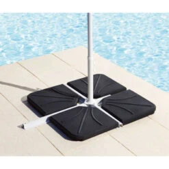 Dalle 25 Kg Pour Pied De Parasol En Croix Hespéride Noir -Mobilier De Jardin dalle 25kg pour pied de parasol en croix hesperide noir 2