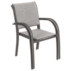 Mobilier De Jardin -Mobilier De Jardin fauteuil empilable piazza hesperide noisette taupe tonka 1