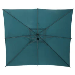 Parasol Décentré Carré Manoa Bleu Canard Hespéride -Mobilier De Jardin parasol decentre carre manoa bleu canard hesperide 2