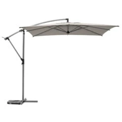 Mobilier De Jardin -Mobilier De Jardin parasol decentre carre manoa taupe hesperide 1