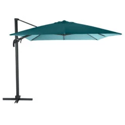 Mobilier De Jardin -Mobilier De Jardin parasol decentre elea inclinable 3x4 bleu canard hesperide 1
