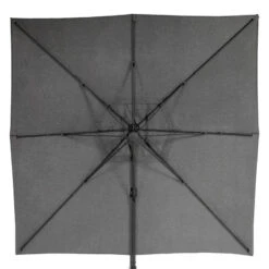 Parasol Décentré Eléa Inclinable Carré Oléfine Anthracite Hespéride -Mobilier De Jardin parasol decentre inclinable carre olefine anthracite hesperide 1 2