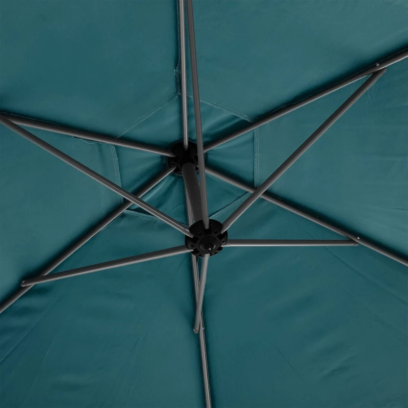 Parasol Décentré Rond Manoa Bleu Canard Hespéride 3 Parasol Décentré Rond Manoa Bleu Canard Hespéride – Image 3