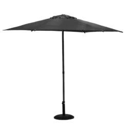 Parasol Droit Rond 2,7m Soya Ardoise Hespéride -Mobilier De Jardin parasol droit rond 27m soya ardoise hesperide 1 4