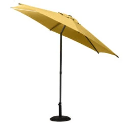 Parasol Droit Rond 2,7m Soya Jaune Moutarde Hespéride -Mobilier De Jardin parasol droit rond 27m soya jaune moutarde hesperide 2