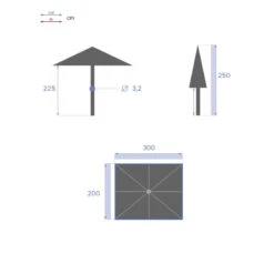 Parasol Mat Central 2x3 M Loompa Olive Hespéride 15 Parasol Mat Central 2x3 M Loompa Olive Hespéride -Mobilier De Jardin parasol mat central 2x3 m loompa olive hesperide 7