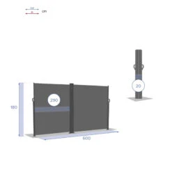 Paravent écran Double Antao Graphite Hespéride -Mobilier De Jardin paravent ecran double antao graphite hesperide 3