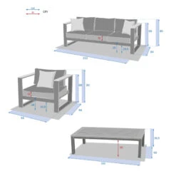 Salon De Jardin Emperia 5p En Aluminium Et Acacia Hespéride -Mobilier De Jardin salon de jardin emperia 5p en aluminium et acacia hesperide 3
