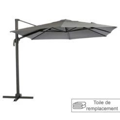 Toile Rempl. Rectangulaire En Oléfine Anthracite Eléa Hespéride