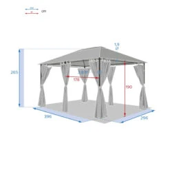 Tonnelle 3x4 M Santorini Gris Ardoise Hespéride 9 Tonnelle 3x4 M Santorini Gris Ardoise Hespéride -Mobilier De Jardin tonnelle hesperide santorini gris 4