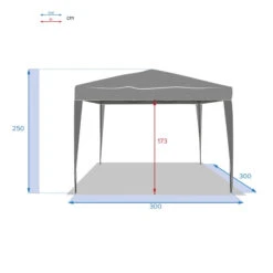 Tonnelle Pliante Carrée Hespéride 3x3m Easy Up Gris Ardoise -Mobilier De Jardin tonnelle pliante hesperide 3x3m easy up gris ardoise 5