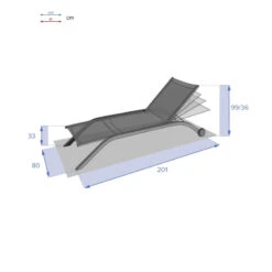 Transat Milenio émeraude Et Graphite Hespéride -Mobilier De Jardin transat milenio emeraude et graphite hesperide 3