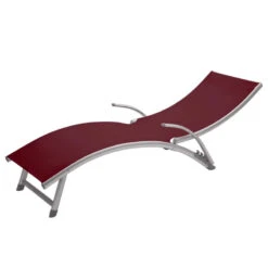 Transat Samba Pliable Et Empilable Bordeaux Hespéride -Mobilier De Jardin transat samba bordeaux hesperide 9
