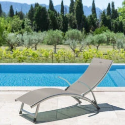 Transat Samba Pliable Et Empilable Taupe Hespéride -Mobilier De Jardin transat samba pliable et empilable taupe hesperide 2